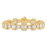 7.24ct 18k Yellow Gold Diamond Baguette Bracelet